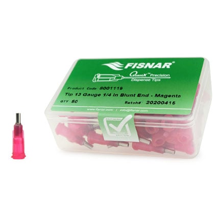 Fisnar QuantX™ 8001119 Straight Blunt End Needle Magenta 0.25 in x 13 ga