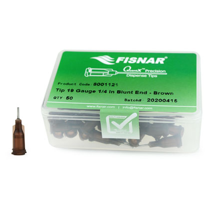 Fisnar QuantX™ 8001121 Straight Blunt End Needle Brown 0.25 in x 19 ga