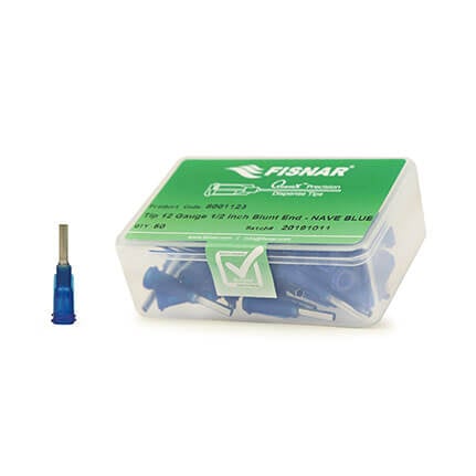 Fisnar QuantX™ 8001123 Straight Blunt End Needle Navy Blue 0.5 in x 12 ga