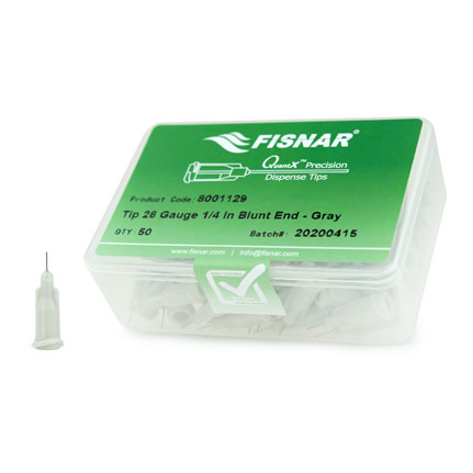 Fisnar QuantX™ 8001129 Straight Blunt End Needle Gray 0.25 in x 28 ga