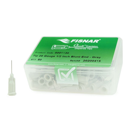 Fisnar QuantX™ 8001130 Straight Blunt End Needle Gray 0.5 in x 28 ga