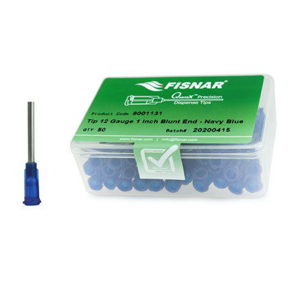 Fisnar QuantX™ 8001131 Straight Blunt End Needle Navy Blue 1 in x 12 ga