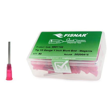 Fisnar QuantX™ 8001132 Straight Blunt End Needle Magenta 1 in x 13 ga