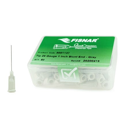 Fisnar QuantX™ 8001137 Straight Blunt End Needle Gray 1 in x 28 ga
