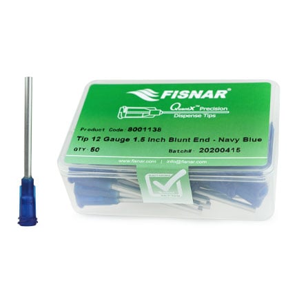 Fisnar QuantX™ 8001138 Straight Blunt End Needle Navy Blue 1.5 in x 12 ga