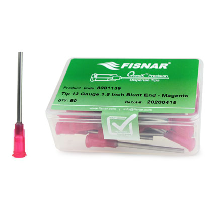 Fisnar QuantX™ 8001139 Straight Blunt End Needle Magenta 1.5 in x 13 ga