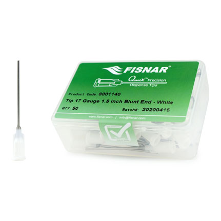 Fisnar QuantX™ 8001140 Straight Blunt End Needle White 1.5 in x 17 ga