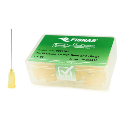 Fisnar QuantX™ 8001143 Straight Blunt End Needle Beige 1.5 in x 26 ga