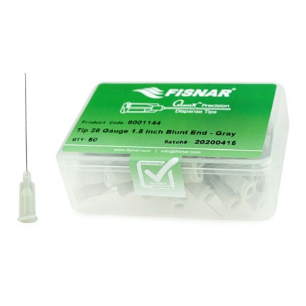 Fisnar QuantX™ 8001144 Straight Blunt End Needle Gray 1.5 in x 28 ga