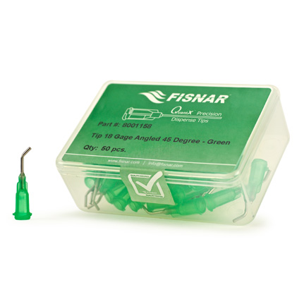 Fisnar QuantX™ 8001158 45° Angled Blunt End Needle Green 0.5 in x 18 ga