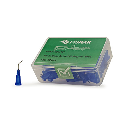 Fisnar QuantX™ 8001161 45° Angled Blunt End Needle Blue 0.5 in x 22 ga