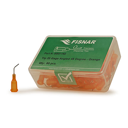 Fisnar QuantX™ 8001162 45° Angled Blunt End Needle Orange 0.5 in x 23 ga