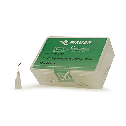 Fisnar QuantX™ 8001164 45° Angled Blunt End Needle Clear 0.5 in x 27 ga