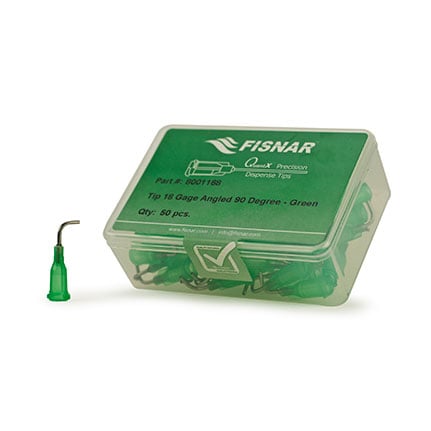 Fisnar QuantX™ 8001168 90° Angled Blunt End Needle Green 0.5 in x 18 ga