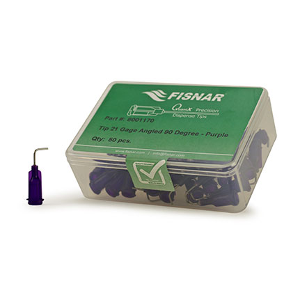 Fisnar QuantX™ 8001170 90° Angled Blunt End Needle Purple 0.5 in x 21 ga