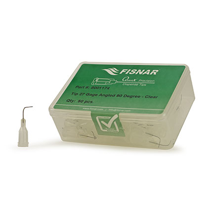 Fisnar QuantX™ 8001174 90° Angled Blunt End Needle Clear 0.5 in x 27 ga