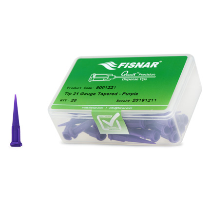 Fisnar QuantX™ 8001221 Single Tapered Dispensing Tip Purple 1.25 in x 21 ga