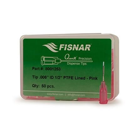 Fisnar QuantX™ 8001253 PTFE Lined Dispensing Tip Pink 0.5 in