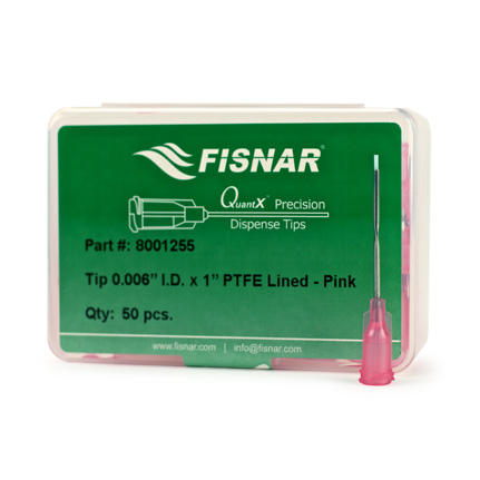 Fisnar QuantX™ 8001255 PTFE Lined Dispensing Tip Pink 1 in x 0.006 ID