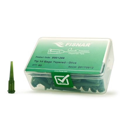 Fisnar QuantX™ 8001269 Tapered Dispensing Tip Olive 14 ga