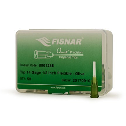 Fisnar QuantX™ 8001285 Flexible Dispensing Tip Olive 0.5 in x 14 ga