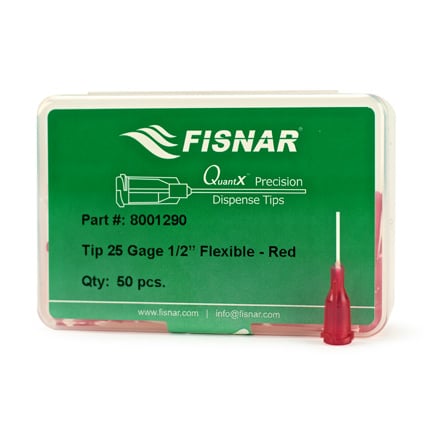 Fisnar QuantX™ 8001290 Flexible Dispensing Tip Red 0.5 in x 25 ga