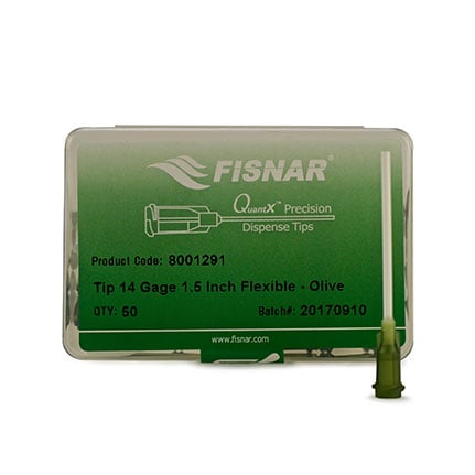 Fisnar QuantX™ 8001291 Flexible Dispensing Tip Olive 1.5 in x 14 ga