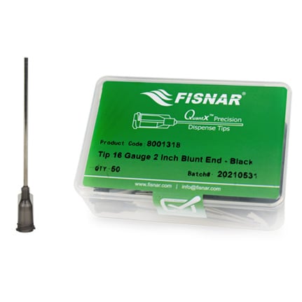 Fisnar QuantX™ 8001318 Straight Blunt End Needle Black 2 in x 16 ga