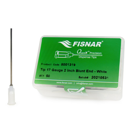 Fisnar QuantX™ 8001319 Straight Blunt End Needle White 2 in x 17 ga