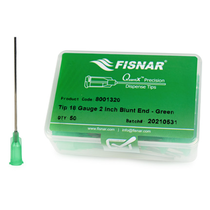 Fisnar QuantX™ 8001320 Straight Blunt End Needle Green 2 in x 18 ga