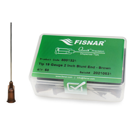 Fisnar QuantX™ 8001321 Straight Blunt End Needle Brown 2 in x 19 ga