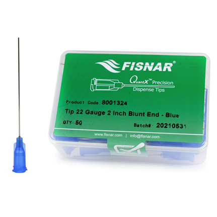 Fisnar QuantX™ 8001324 Straight Blunt End Needle Blue 2 in x 22 ga