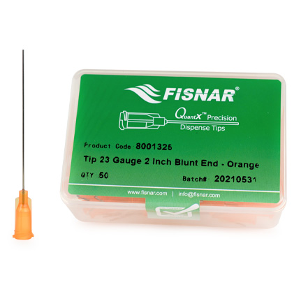 Fisnar QuantX™ 8001325 Straight Blunt End Needle Orange 2 in x 23 ga