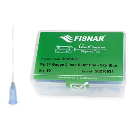 Fisnar QuantX™ 8001326 Straight Blunt End Needle Sky Blue 2 in x 24 ga