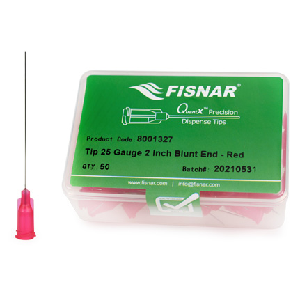 Fisnar QuantX™ 8001327 Straight Blunt End Needle Red 2 in x 25 ga