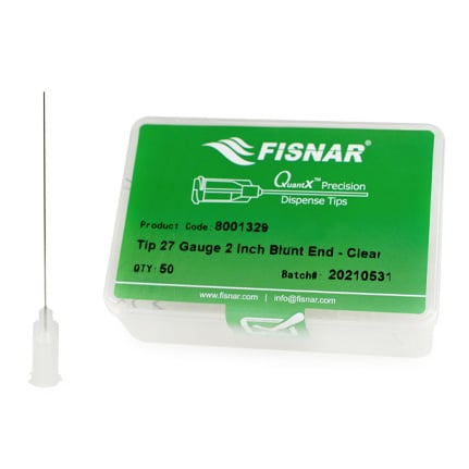 Fisnar QuantX™ 8001329 Straight Blunt End Needle Clear 2 in x 27 ga