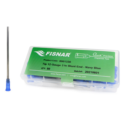 Fisnar QuantX™ 8001330 Straight Blunt End Needle Navy 3 in x 12 ga