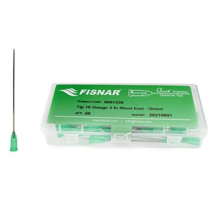 Fisnar QuantX™ 8001336 Straight Blunt End Needle Green 3 in x 18 ga