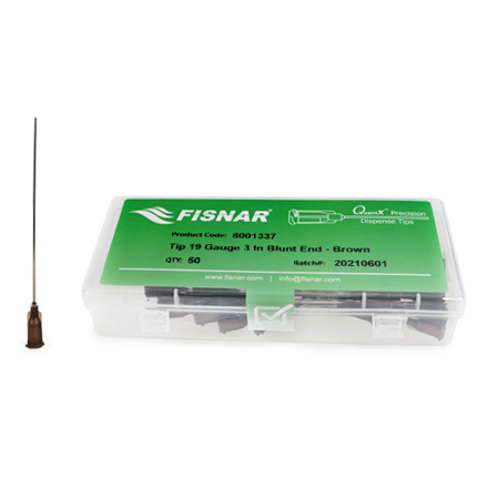 Fisnar QuantX™ 8001337 Straight Blunt End Needle Brown 3 in x 19 ga