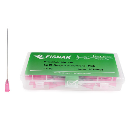 Fisnar QuantX™ 8001338 Straight Blunt End Needle Pink 3 in x 20 ga