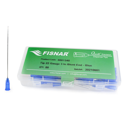 Fisnar QuantX™ 8001340 Straight Blunt End Needle Blue 3 in x 22 ga