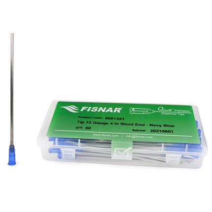 Fisnar QuantX™ 8001341 Straight Blunt End Needle Navy 4 in x 12 ga