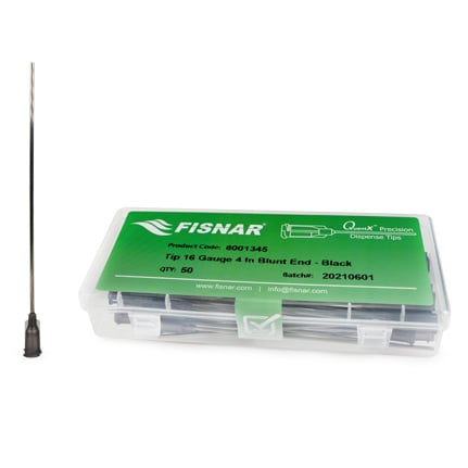 Fisnar QuantX™ 8001345 Straight Blunt End Needle Black 4 in x 16 ga