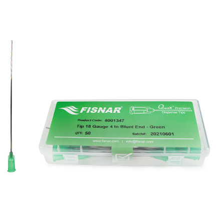 Fisnar QuantX™ 8001347 Straight Blunt End Needle Green 4 in x 18 ga