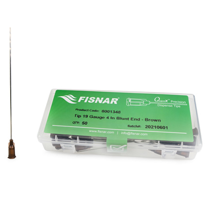 Fisnar QuantX™ 8001348 Straight Blunt End Needle Brown 4 in x 19 ga