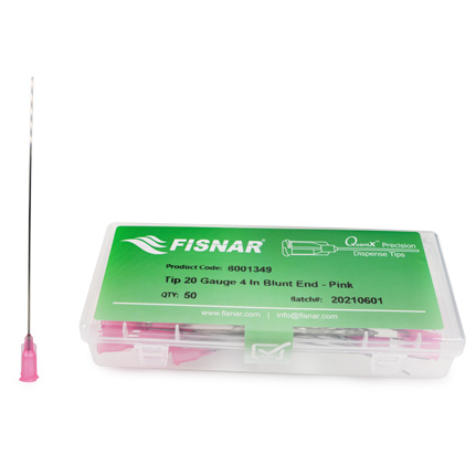 Fisnar QuantX™ 8001349 Straight Blunt End Needle Pink 4 in x 20 ga