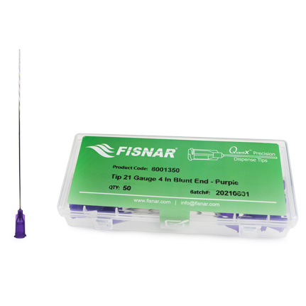 Fisnar QuantX™ 8001350 Straight Blunt End Needle Purple 4 in x 21 ga