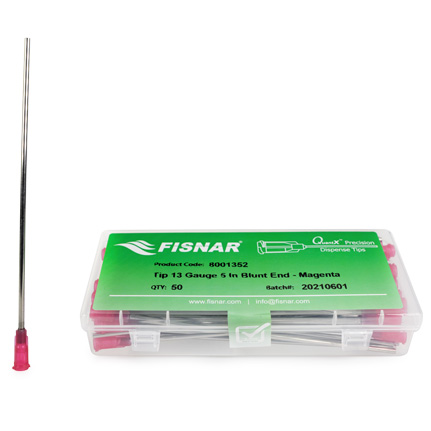 Fisnar QuantX™ 8001352 Straight Blunt End Needle Magenta 5 in x 13 ga