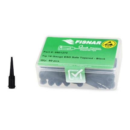 Fisnar QuantX™ 8501270 ESD Safe Tapered Dispense Tip Black 16 ga