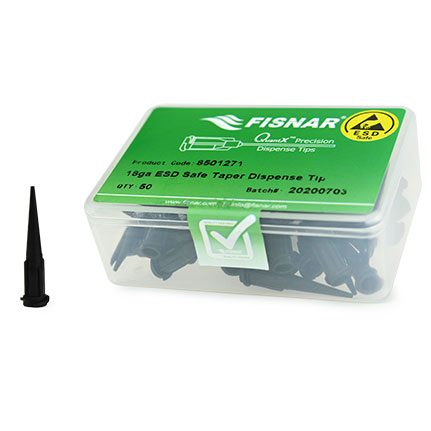 Fisnar QuantX™ 8501271 ESD Safe Tapered Dispense Tip Black 18 ga